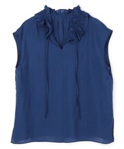 【WEB限定カラー】ヴィンテージシアー フリルネック ブラウス