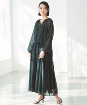 ラメリンクルシフォン ワンピース