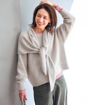 ふわふわニット メッシュプルオーバー