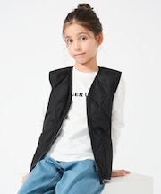 【120-150cm】TAION ミリタリーZIP Vネックダウンベスト(UNISEX)