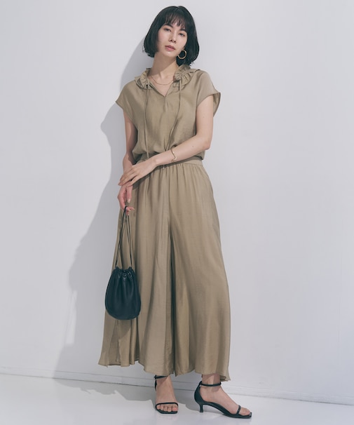【WEB限定カラー】ヴィンテージシアー ギャザーワイドパンツ