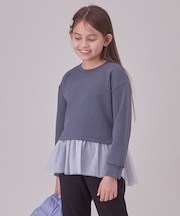 【110-150cm】BEAUTY FORM JERSEY ペプラムスウェット