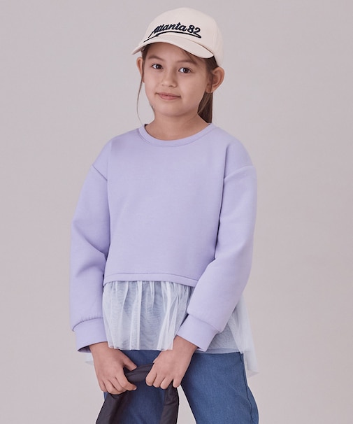 【110-150cm】BEAUTY FORM JERSEY ペプラムスウェット