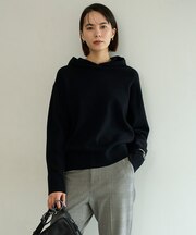 コットンカシミヤニット フーディ