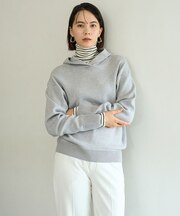 コットンカシミヤニット フーディ