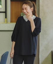 【ご好評により追加生産/襟は取り外し可能な2WAY】BEAUTY MOVE レース襟ブラウス