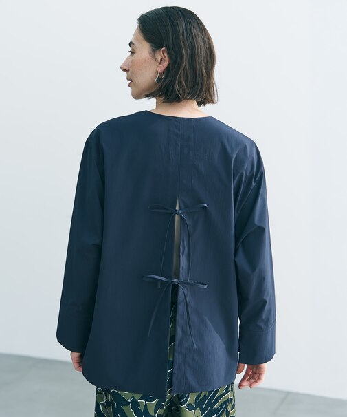【WEB限定カラー】バックリボン イージーケアシャツ