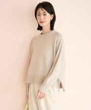 カシミヤブレンド クルーネックニット