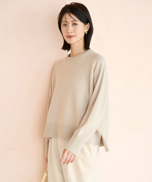 カシミヤブレンド クルーネックニット