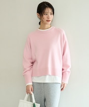 カシミヤブレンド クルーネックニット
