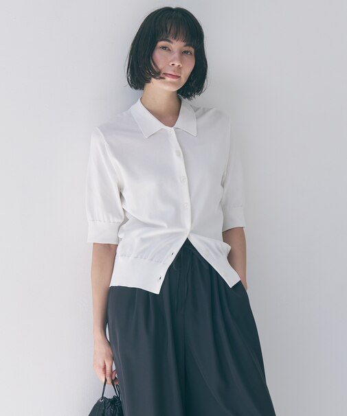 スゴ機能美ニット 衿付カーディガン