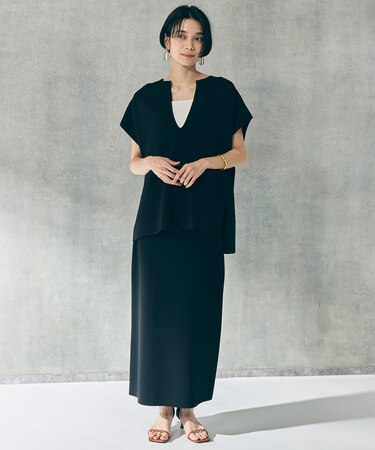 【WEB限定カラー】スゴ機能美ニット Iラインスカート