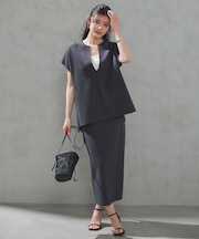 【WEB限定カラー】スゴ機能美ニット Iラインスカート