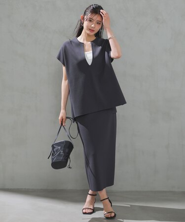 【WEB限定カラー】スゴ機能美ニット Iラインスカート