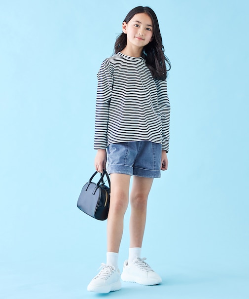 【110-150cm】デニムショートパンツ