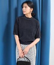 ベロアモール ハーフスリーブニット
