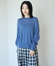 シアーアルパカ ボリュームスリーブ ニット