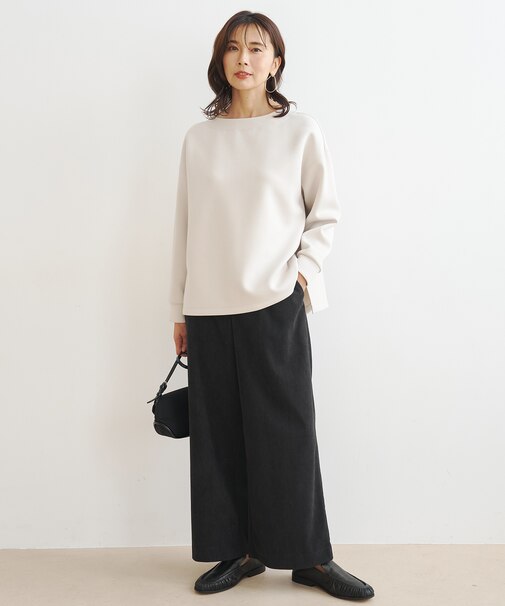 ストレッチコーデュロイ ワイドパンツ