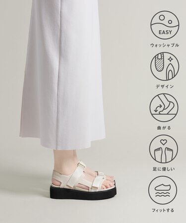 【洗える】厚底 ストラップサンダル