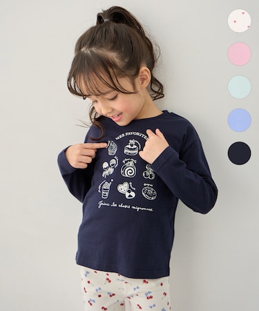 【一部店舗/WEB限定】【綿100%】プリント 長袖Tシャツ