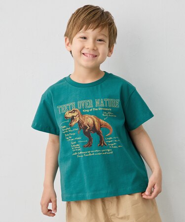 【綿100%】恐竜プリント 半袖Tシャツ