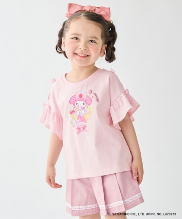 【サンリオキャラクターズ×ANY KIDS】ひんやり ファンシーフリル袖Tシャツ