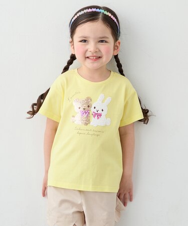 【綿100%】ドロップショルダーミラクルスパンコールTシャツ