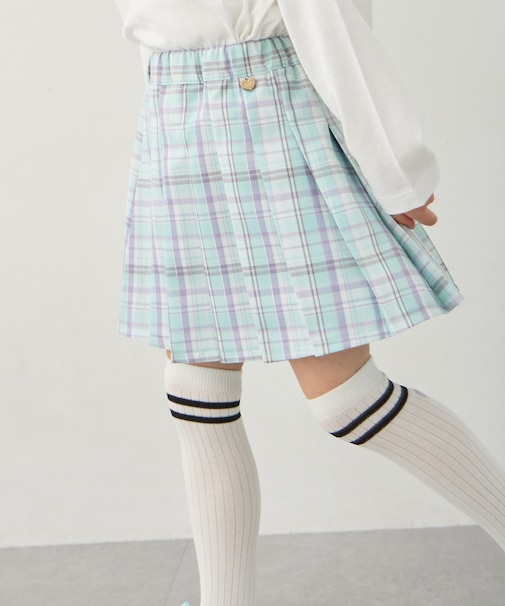 チェックプリーツスカパン