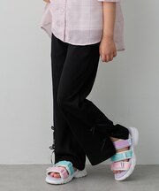 【新色追加】ランダムリブ ワイドフレアパンツ