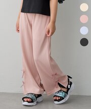 【新色追加】ランダムリブ ワイドフレアパンツ