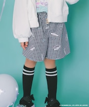 【シナモロール×ANY KIDS】刺繍 ギンガムキュロット