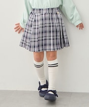 チェックプリーツスカパン