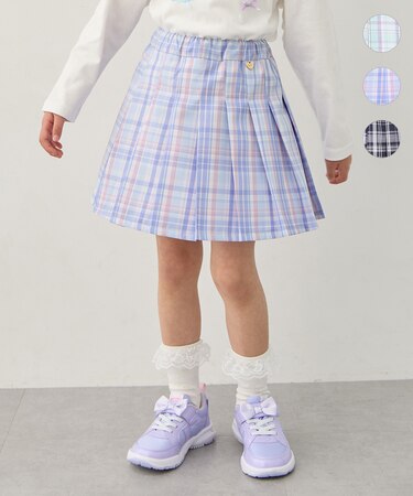 チェックプリーツスカパン
