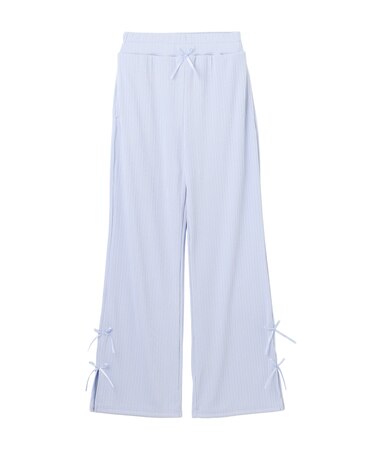 【新色追加】ランダムリブ ワイドフレアパンツ