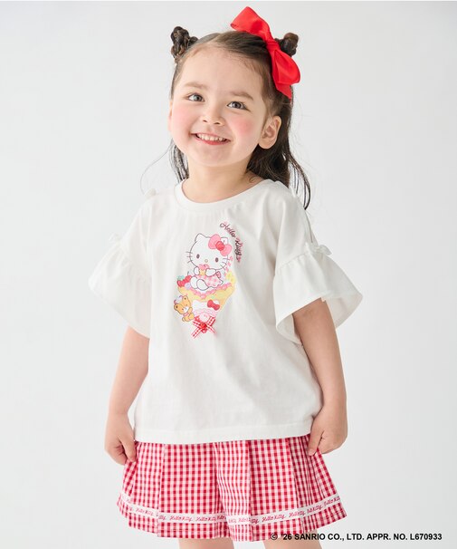 【サンリオキャラクターズ×ANY KIDS】ひんやり ファンシーフリル袖Tシャツ