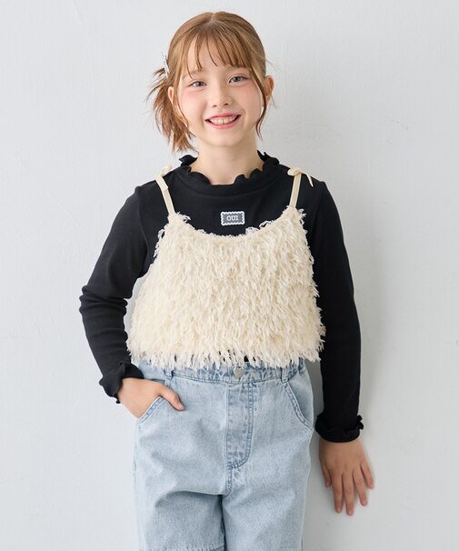 【2点セット】Tシャツ×フェザーライク キャミソール