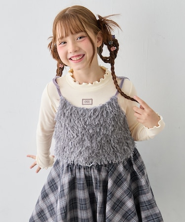 【2点セット】Tシャツ×フェザーライク キャミソール