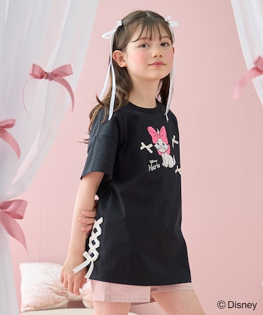 【ディズニー/マリー】レースアップ オーバー半袖Tシャツ