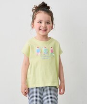 【綿100%】ひんやり フレンチスリーブ サガラ刺繍Tシャツ