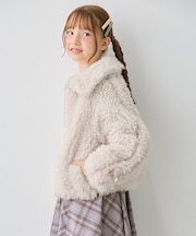 サイドライン リボン ボアブルゾン