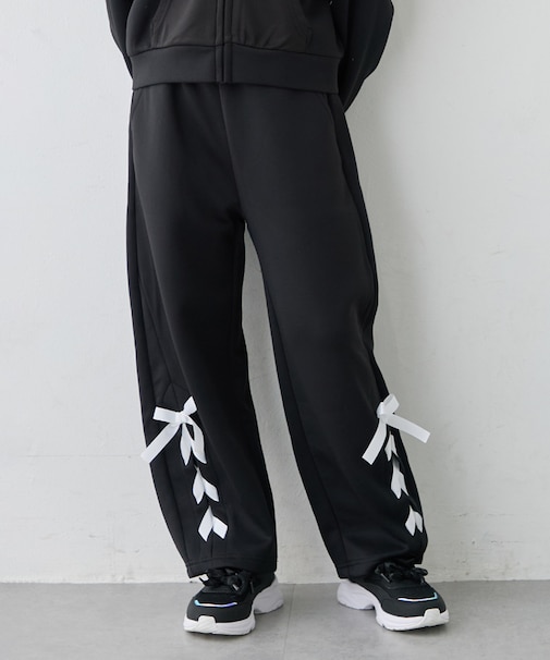 ムースタッチスウェット レースアップ バレルパンツ