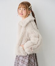 サイドライン リボン ボアブルゾン