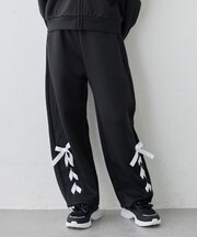 ムースタッチスウェット レースアップ バレルパンツ