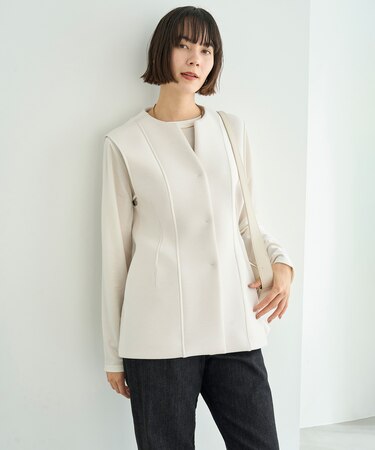 【VERY×UNFILOコラボ】BEAUTY FORM JERSEY+ ペプラムジレ