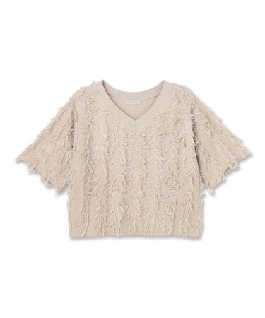【一部店舗限定】フリンジニット Vネック