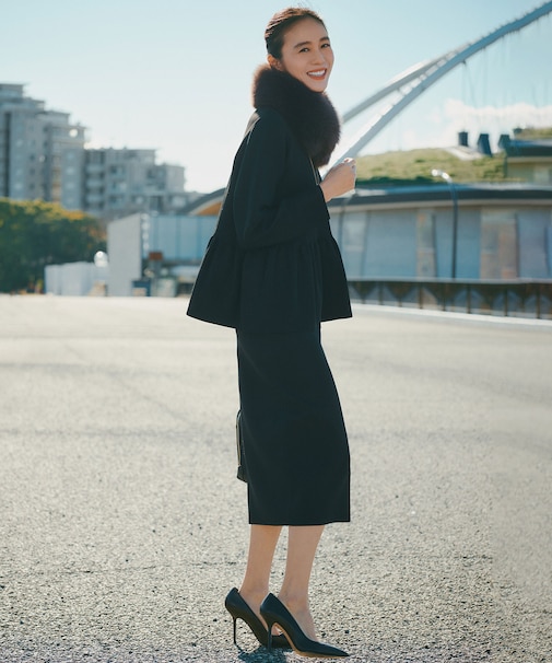 【セレモニー】BEAUTY FORM KNIT ペプラムセットアップ