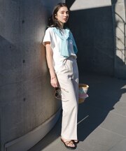 【セットアップ着用可/ウエストゴム】TENNEN TOUCH セミフレア パンツ