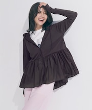 【VERY掲載】UVカット ラッシュガード ペプラムフーディ