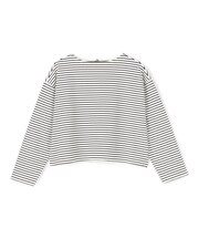 ドライタッチリブ バックZIP ボーダートップス