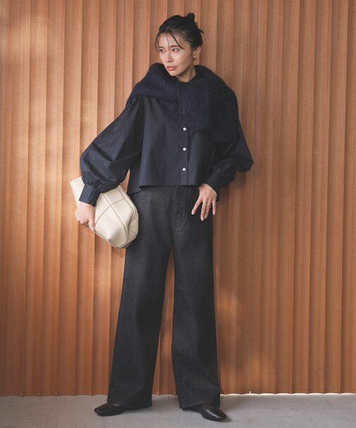 【UNFILO DENIM】撥水ストレッチ ワイドストレートデニム
